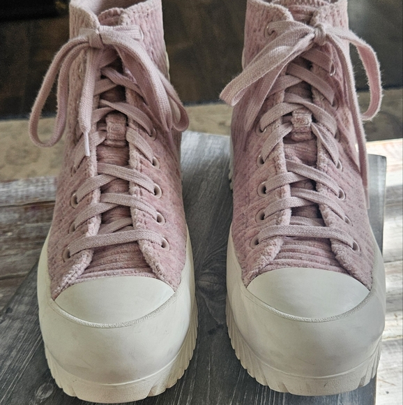 Chuck Taylor Converse Pink Corduroy High-Top Sneakers Size Women 10.5, Men 8.5 - Picture 7 of 9